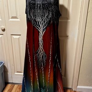 NWT Multicolor Maxi Dress with Tree Design